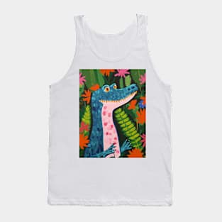 Crocodile and flowers Tank Top